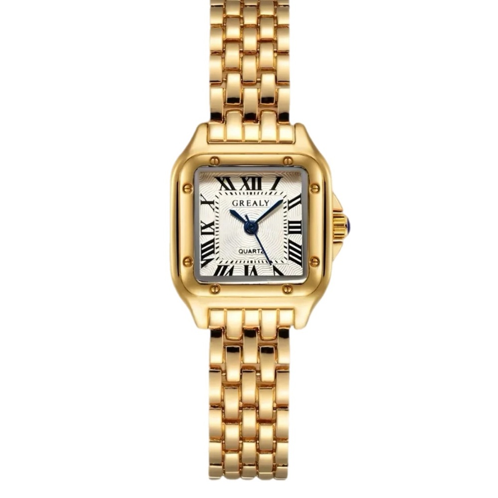 Grealy Women's Gold Square Dial Bracelet Watch